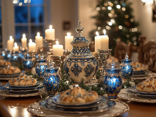 Stunning Hanukkah themed home decor pictures showcasing creative ways to decorate your home for the holiday