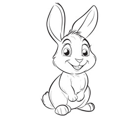 Easter bunny rabbit, Sitting rabbit vector, Rabbit outline character