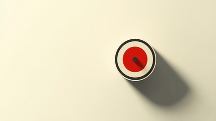 A bullseye target with a dart in the middle on a white background.