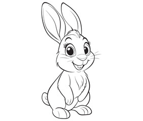 Easter bunny rabbit, Sitting rabbit vector, Rabbit outline character