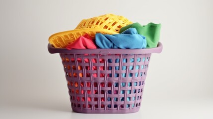Laundry Basket Full of Colorful Clothes