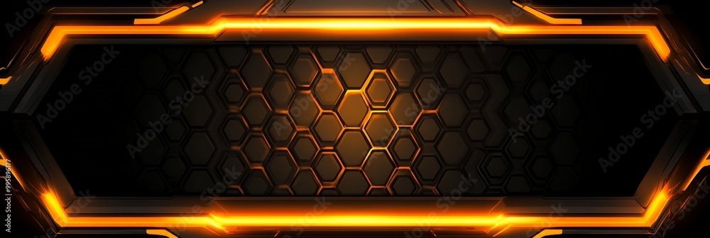 Poster Abstract black and orange glowing background