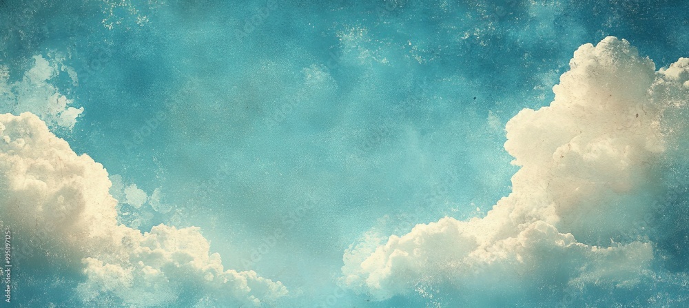 Wall mural Cloudscape grunge old background with copy space. Generative AI technology.	
