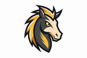 Foal head mascot logo design vector