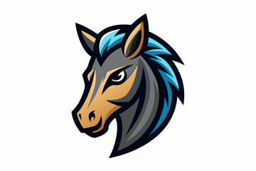 Foal head mascot logo design vector