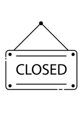 Closed board vector image, png board image with closed  word