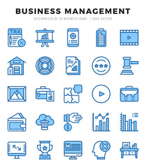 Business Management icons Pack. Two Color icons set. Business Management collection set.