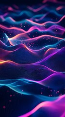 Obraz premium Dark background with a blue-purple gradient and a glow effect on the right side of the screen