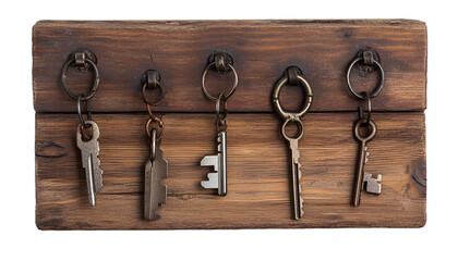 a group of keys on a wall

