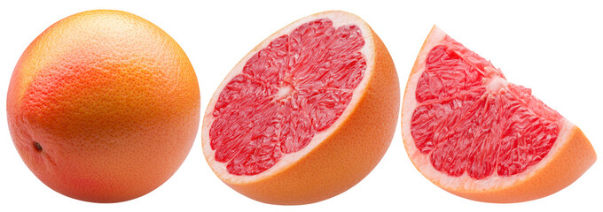 set of the grapefruits isolated on a white background