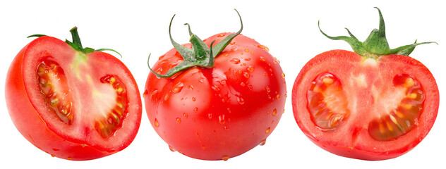 set of the tomatoes isolated on a white background