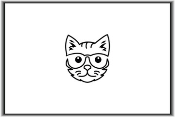 Cat icons collection. Kittens emoji symbols set. Black and white simple outline cats head kitten icons