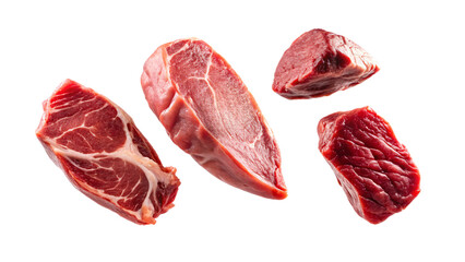 Isolated raw meat on white background, perfect for dinner