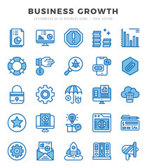 Business Growth web icons in Two Color style.
