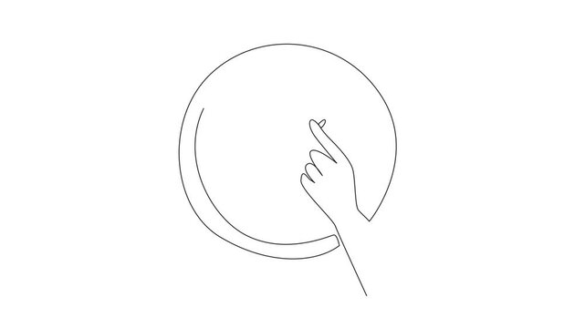 Animation of continuous line drawing wall clock shows 2 o'clock when the hands holds the hour hand. Ready to set the time. Daylight Saving Time. Single line self drawing animated. Full length motion