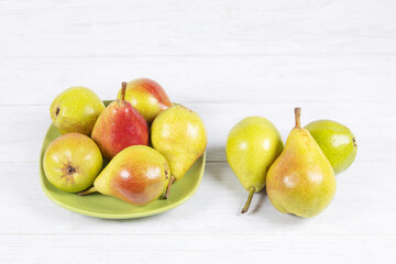 Fresh williams pears Bartlett pear on white background