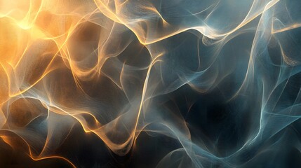 Flowing tech patterns and abstract shapes on a muted background