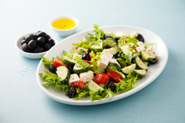 Traditional Greek salad with Feta cheese