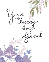 Floral background quotes