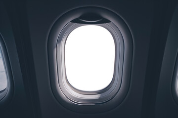 Obraz premium PNG airplane window mockup, transparent design
