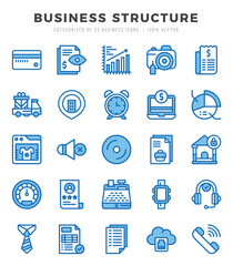 Business Structure elements. Two Color web icon set. Simple vector illustration.