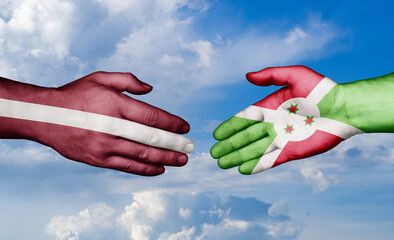Burundi and Latvia country handshaking