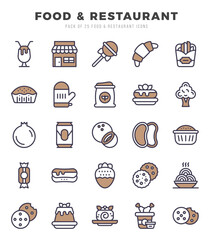 icons set. Food and Restaurant for web. app. vector illustration.