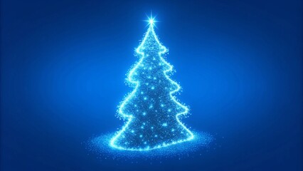 abstract christmas tree on dark blue background