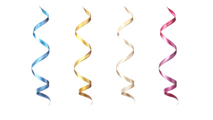 Color ribbons isolated on background for gift