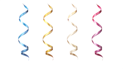 Color ribbons isolated on background for gift