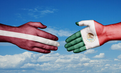 Mexico and Latvia country handshaking