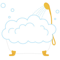 泡風呂　お風呂　かわいい　イラスト