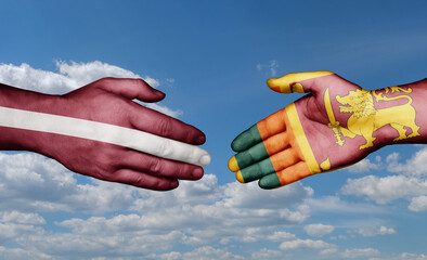 Sri Lanka and Latvia country handshaking