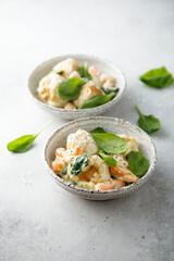 Chicken meatballs with cream sauce