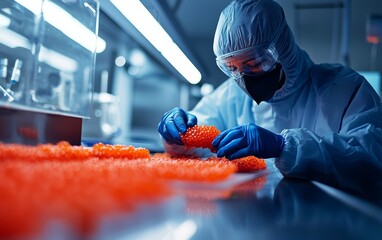 Research team monitoring lab-grown meat cells under controlled conditions