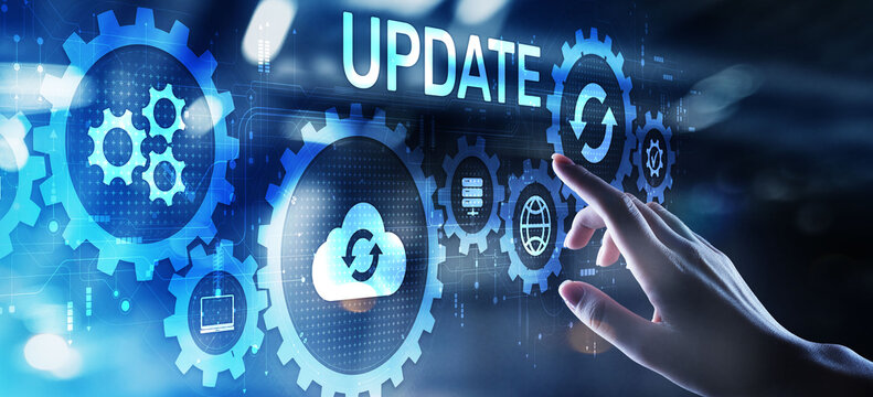 Update software system upgrade download new version internet technology concept.