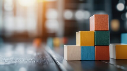 Vibrant Building Blocks Create a Colorful Display of Imagination and Creative Potential in Play