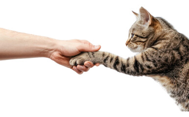 Cat hand shaking leg animal mammal kitten.