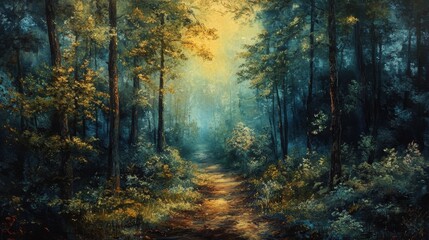 Fototapeta premium A Path Through a Misty Forest