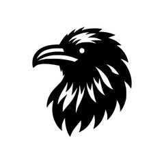 Vector logo of a flying raven. black and white illustration of a crow isolated on white background. can be used as a tattoo, emblem, logo.