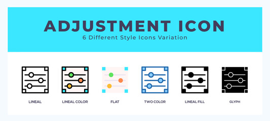 Adjustment pack of icons. vector illustration.