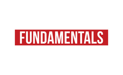 Fundamentals red rubber stamp vector design.