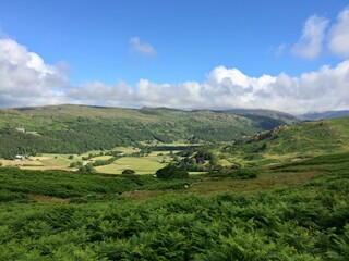 landscape with hills and blue sky