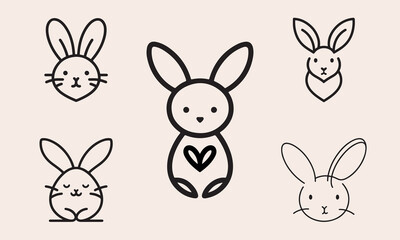 set of easter rabbits