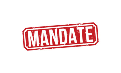 MANDATE red rubber stamp vector design.
