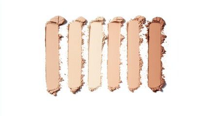 Fototapeta premium A set of weightless powder swatches with hyaluronic acid, showcasing their invisible finish and ability to hydrate and mattify the skin.