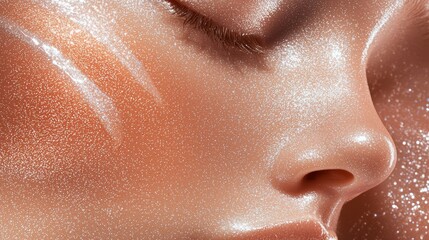 Fototapeta premium A streak of dewy skin tints in light to medium shades, showing off their sheer, natural finish for a radiant glass skin effect.