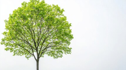 Fototapeta premium A Single Tree Against a White Sky