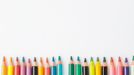 Fototapeta premium color pencils on white background