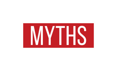 Myths rubber stamp vector illustration on white background